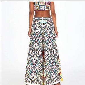 Farm Rio Embroidered Wide Leg Trousers multicolor